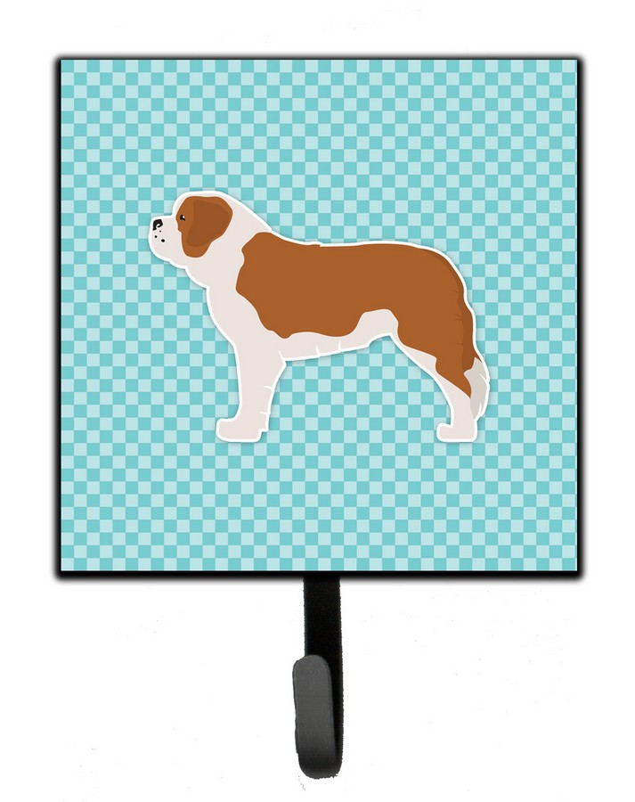 Saint Bernard Checkerboard Blue Leash or Key Holder