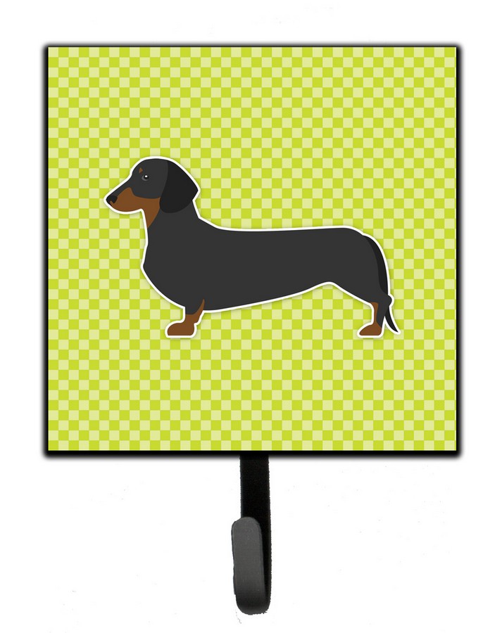 Dachshund Checkerboard Green Leash or Key Holder