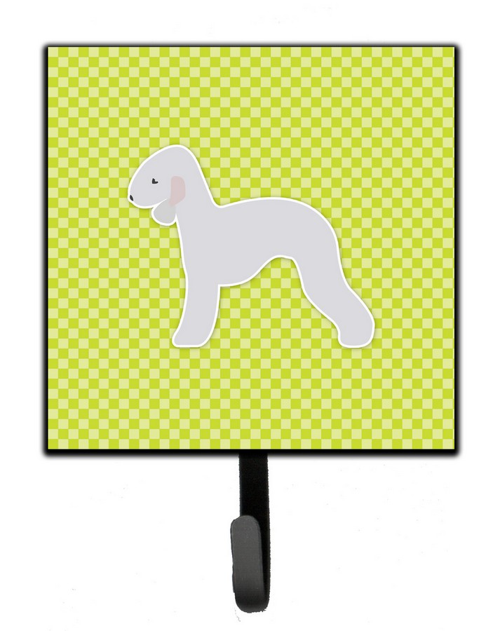 Bedlington Terrier Checkerboard Green Leash or Key Holder