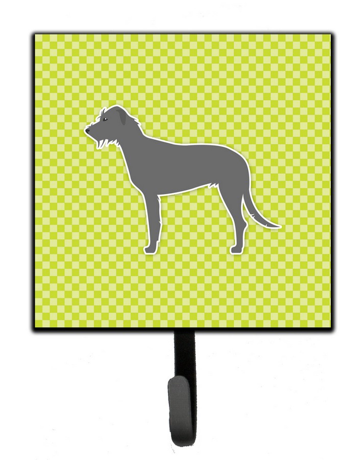 Irish Wolfhound Checkerboard Green Leash or Key Holder