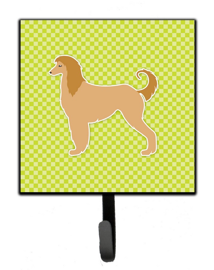 Afghan Hound Checkerboard Green Leash or Key Holder