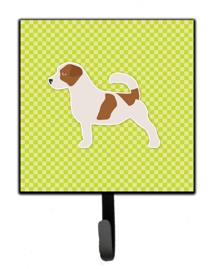 Jack Russell Terrier Checkerboard Green Leash or Key Holder