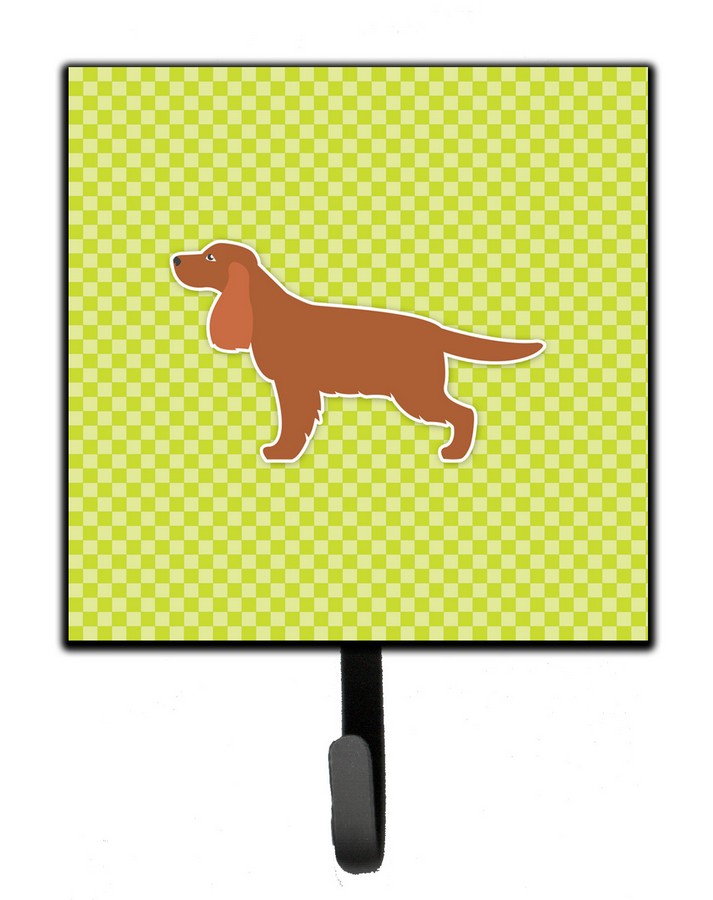 English Cocker Spaniel Checkerboard Green Leash or Key Holder