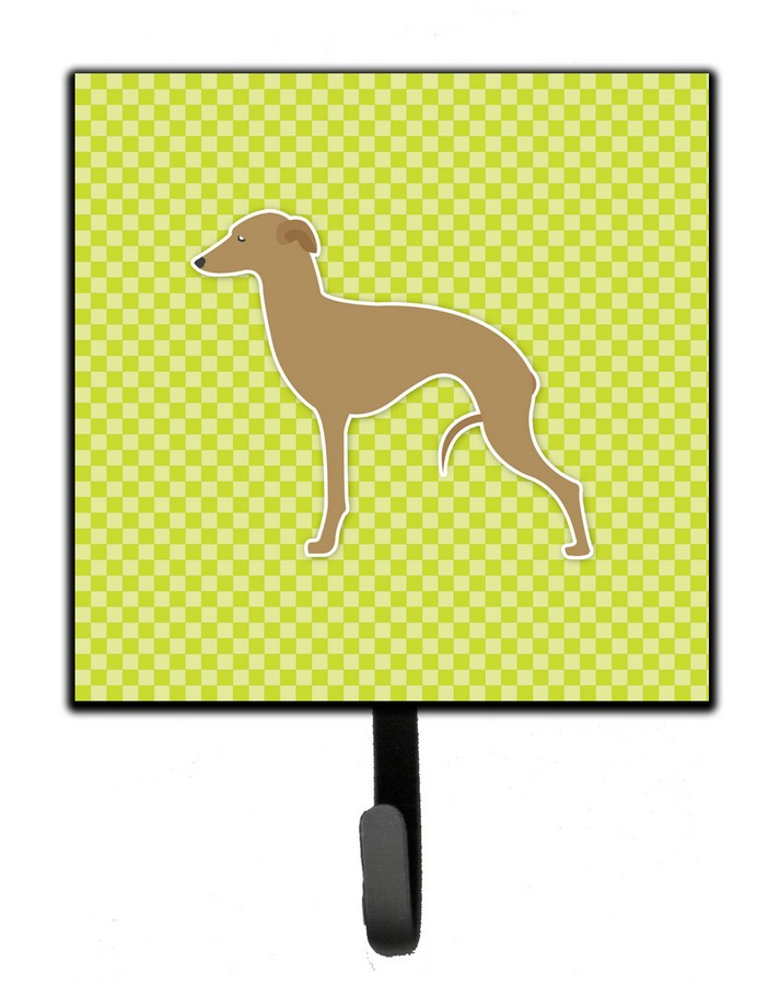 Italian Greyhound Checkerboard Green Leash or Key Holder
