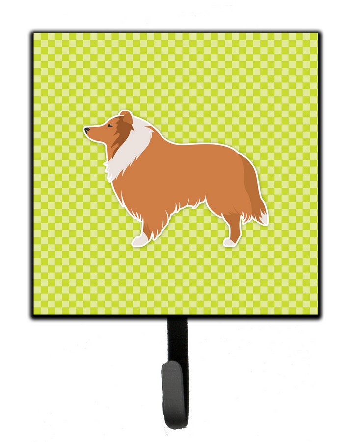 Collie Checkerboard Green Leash or Key Holder