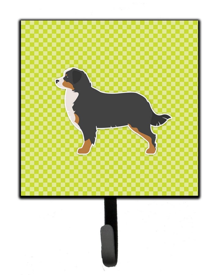 Bernese Mountain Dog Checkerboard Green Leash or Key Holder