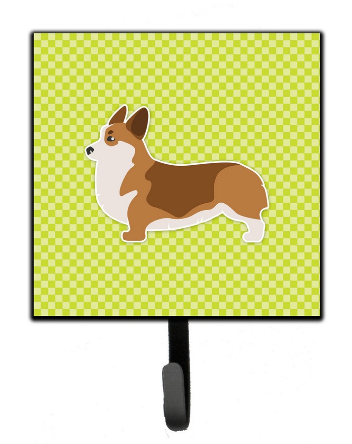 Corgi Checkerboard Green Leash or Key Holder
