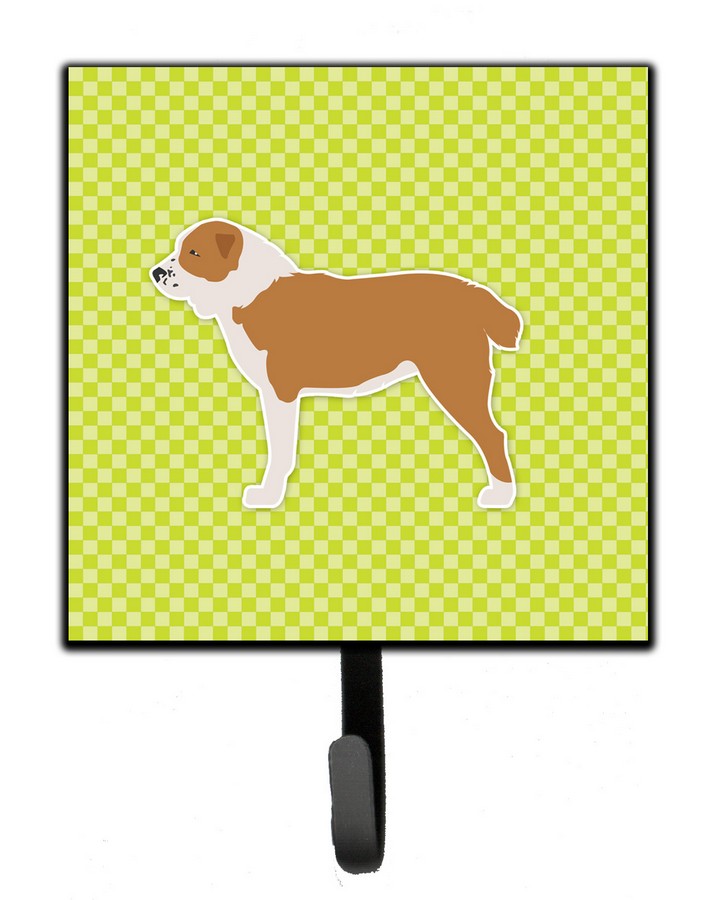 Central Asian Shepherd Dog Checkerboard Green Leash or Key Holder