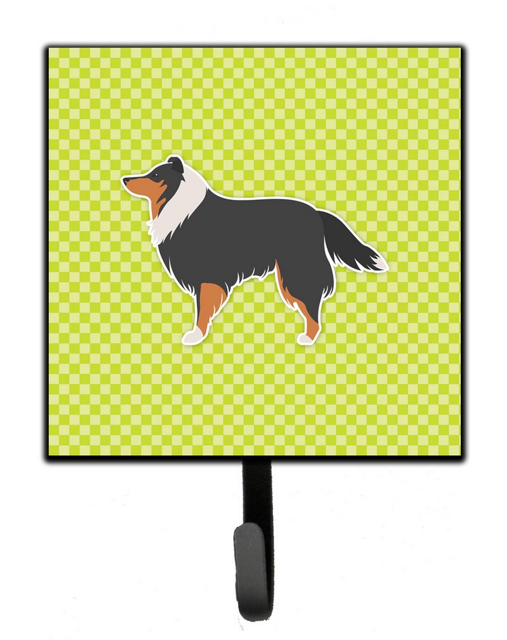 Sheltie & Shetland Sheepdog Checkerboard Green Leash or Key Holder