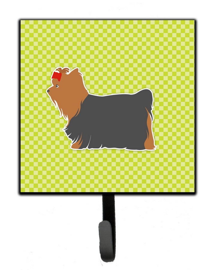 Yorkshire Terrier Yorkie Checkerboard Green Leash or Key Holder