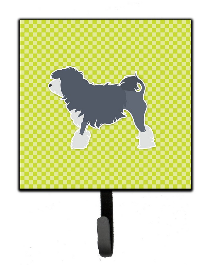Lowchen Checkerboard Green Leash or Key Holder