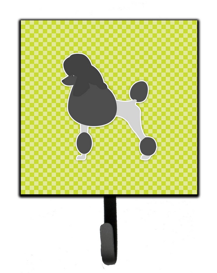 Poodle Checkerboard Green Leash or Key Holder