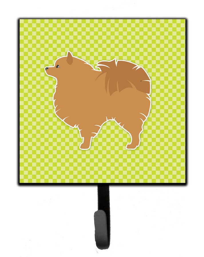 Pomeranian Checkerboard Green Leash or Key Holder