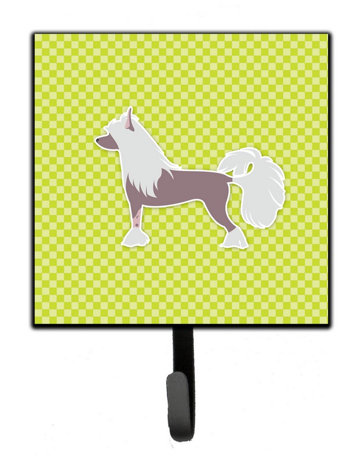 Chinese Crested Checkerboard Green Leash or Key Holder
