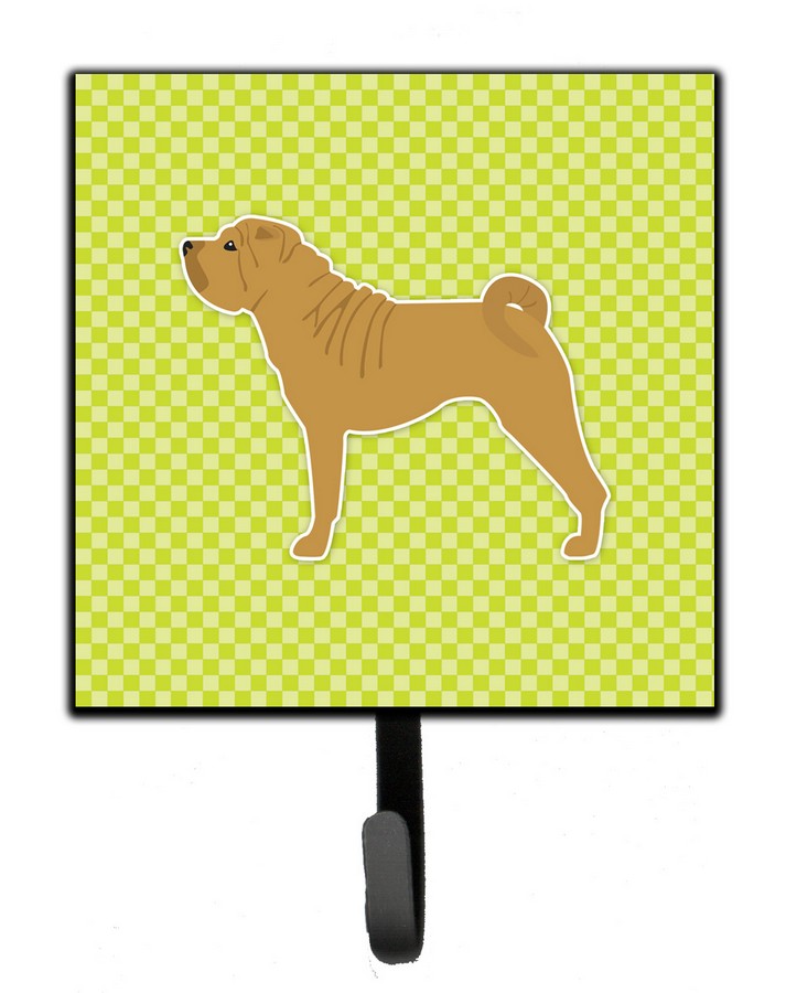 Shar Pei Checkerboard Green Leash or Key Holder