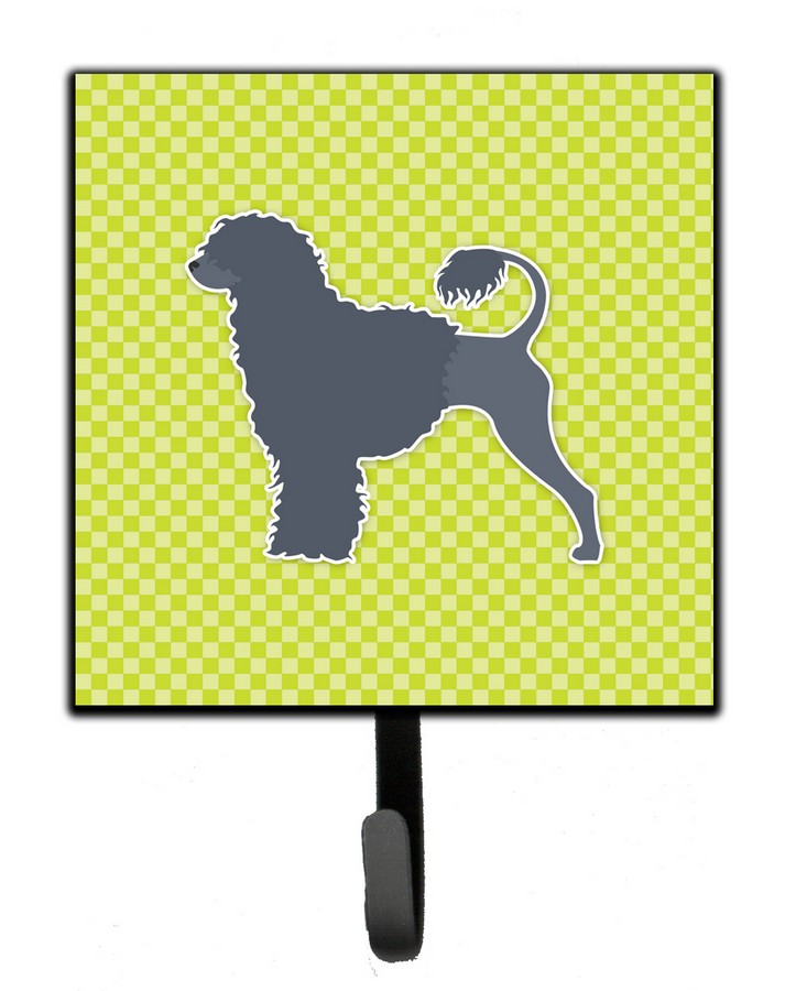 Portuguese Water Dog Checkerboard Green Leash or Key Holder
