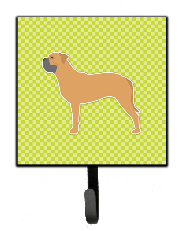 Bullmastiff Checkerboard Green Leash or Key Holder