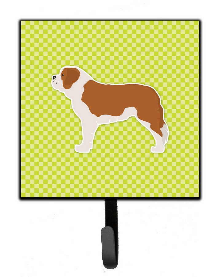 Saint Bernard Checkerboard Green Leash or Key Holder