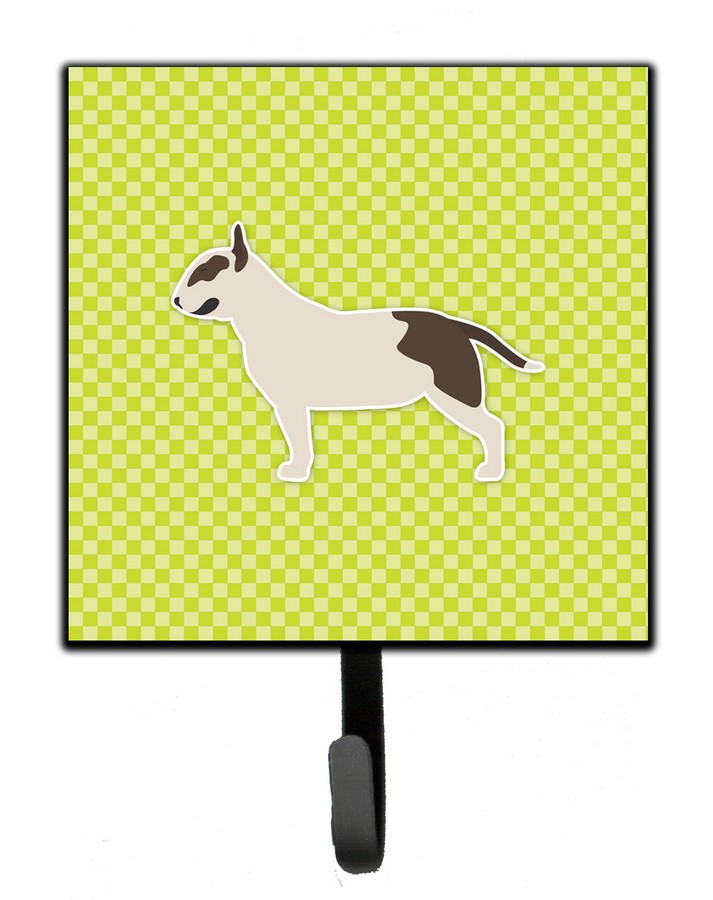 Bull Terrier Checkerboard Green Leash or Key Holder