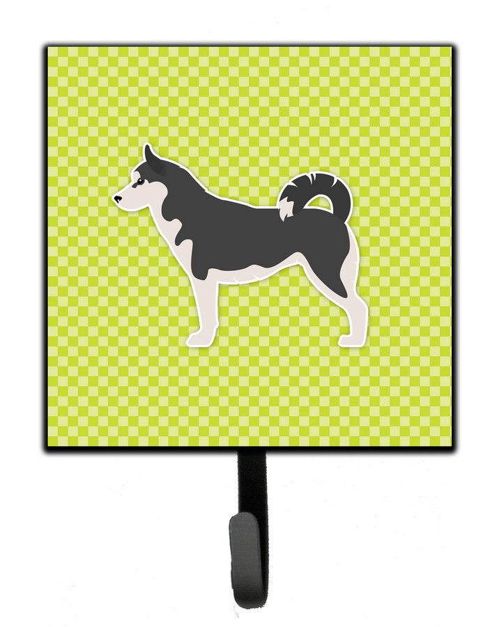 Siberian Husky Checkerboard Green Leash or Key Holder