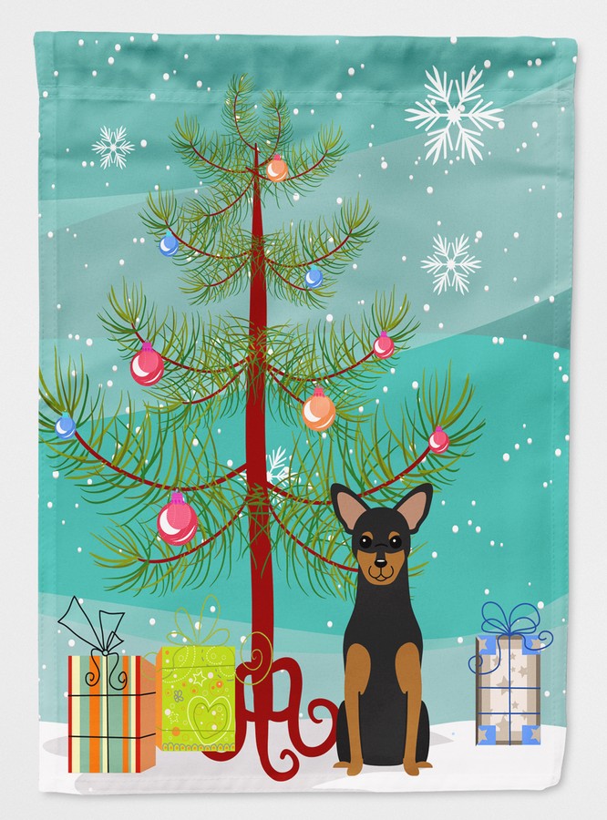 Merry Christmas Tree Manchester Terrier Flag Garden Size