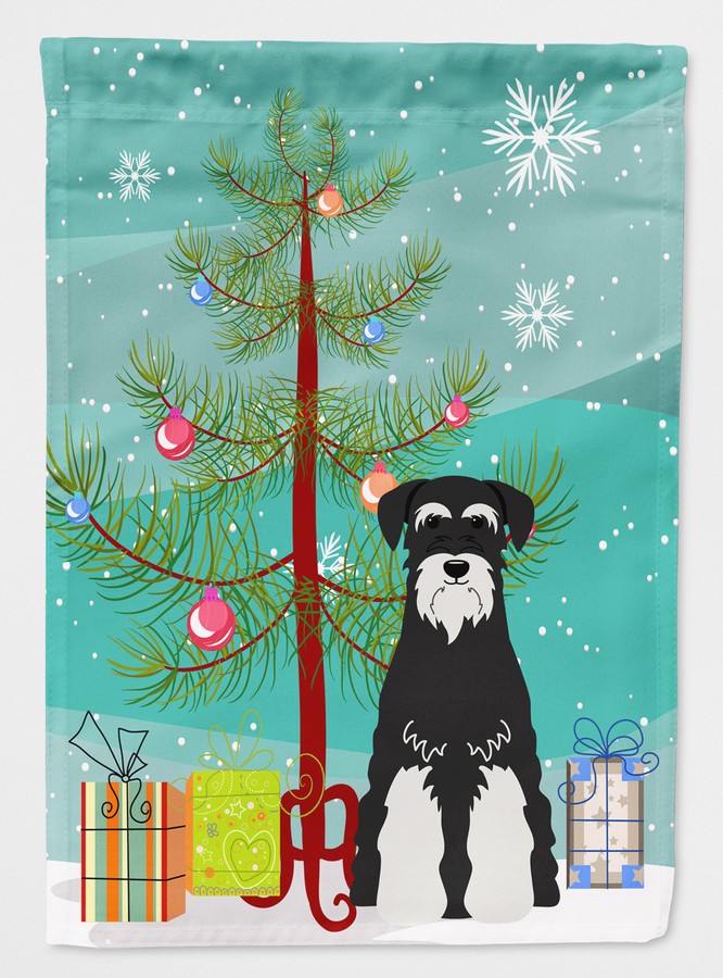 Merry Christmas Tree Standard Schnauzer Salt & Pepper Flag Garden Size