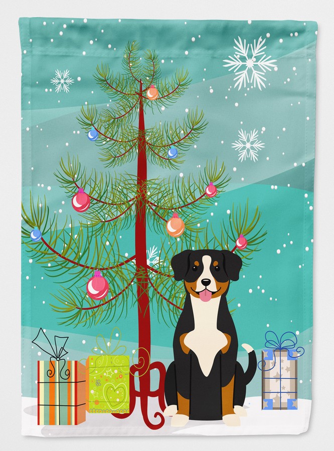 Merry Christmas Tree Entlebucher Flag Garden Size
