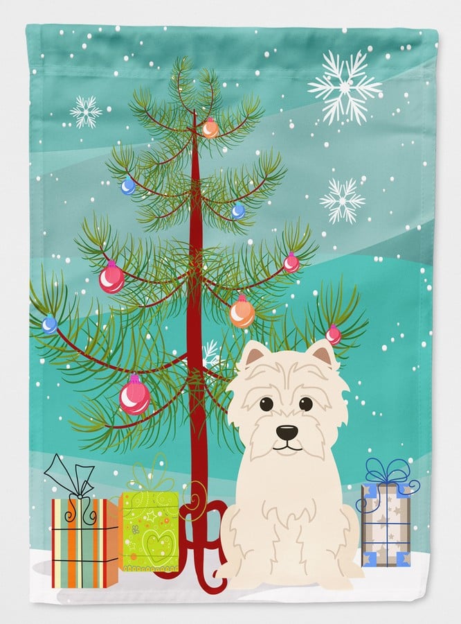 Merry Christmas Tree Westie Flag Garden Size