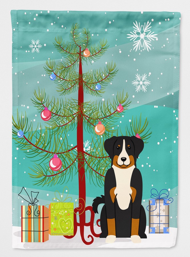 Merry Christmas Tree Appenzeller Sennenhund Flag Garden Size