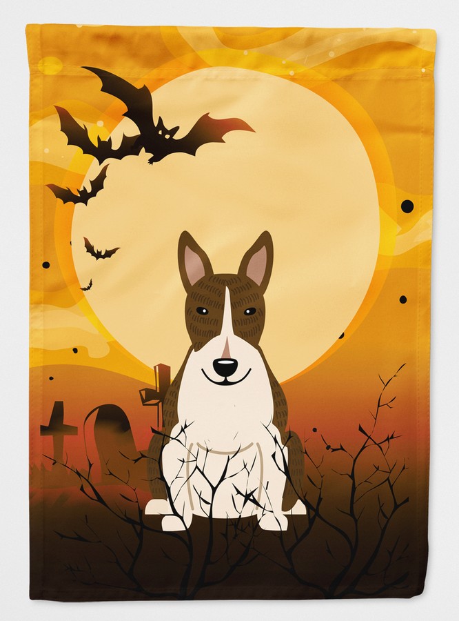 Halloween Bull Terrier Dark Brindle Flag Garden Size