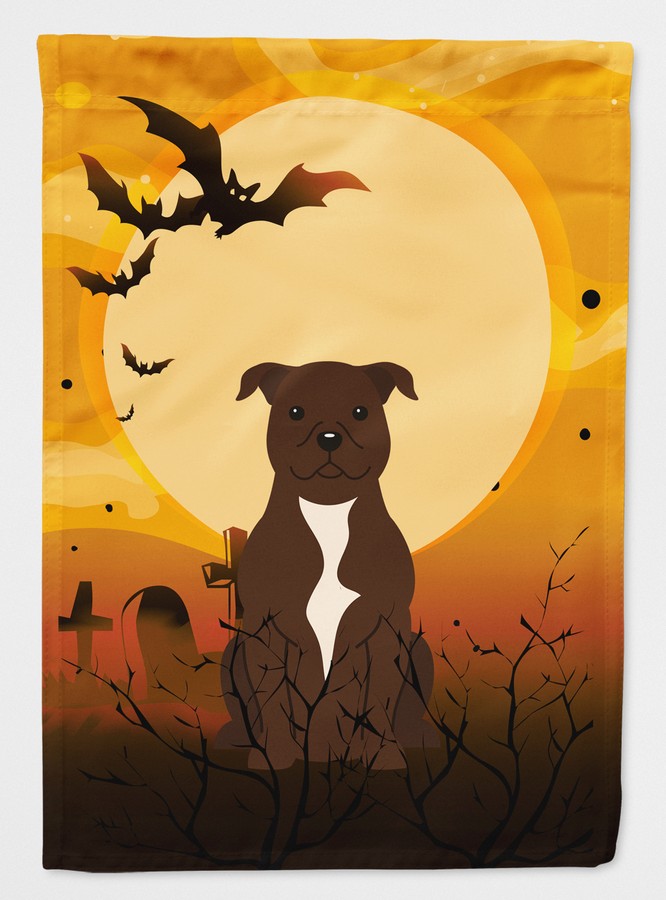 Halloween Staffordshire Bull Terrier Chocolate Flag Canvas House Size