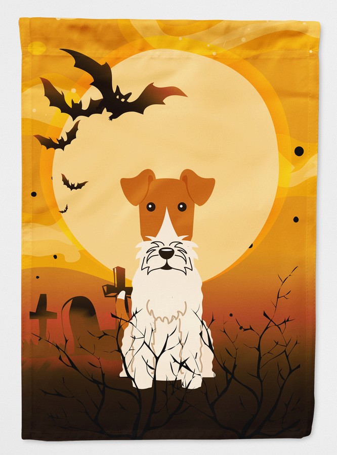 Halloween Wire Fox Terrier Flag Garden Size