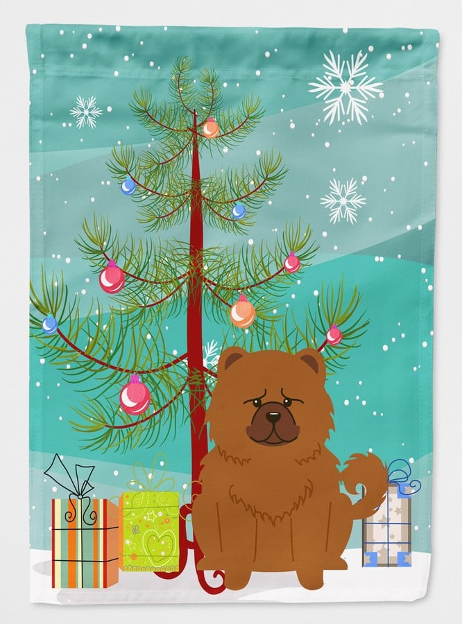 Merry Christmas Tree Chow Chow Red Flag Garden Size