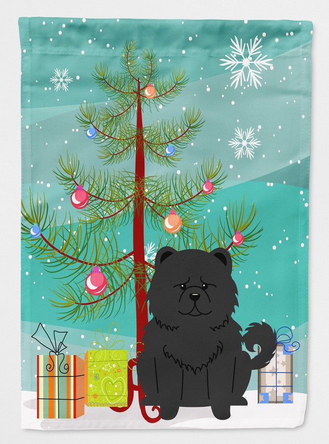Merry Christmas Tree Chow Chow Black Flag Garden Size