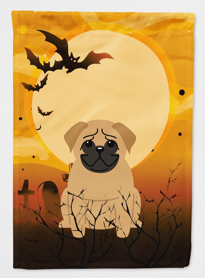 Halloween Pug Brown Flag Garden Size