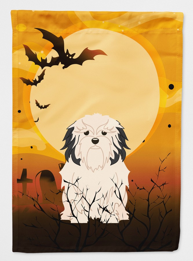 Halloween Lowchen Flag Garden Size