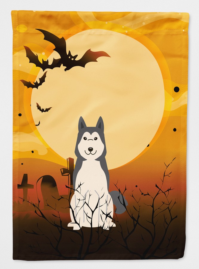 Halloween West Siberian Laika Spitz Flag Garden Size