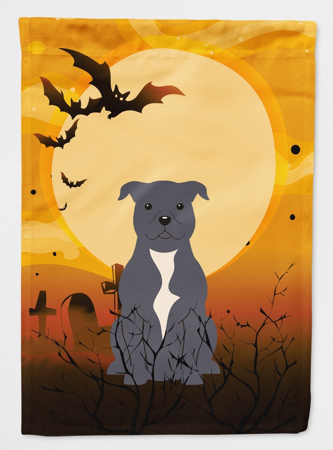 Halloween Staffordshire Bull Terrier Blue Flag Garden Size