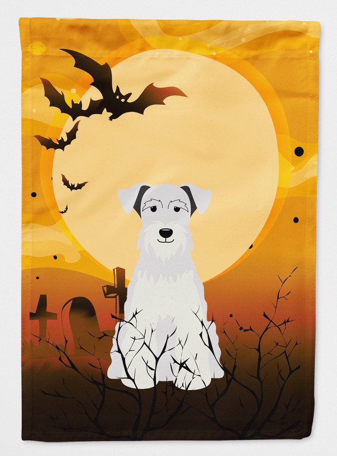 Halloween Miniature Schanuzer White Flag Garden Size