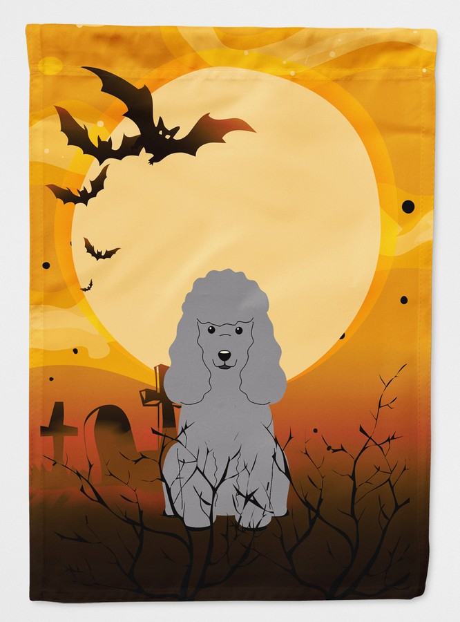 Halloween Poodle Silver Flag Garden Size