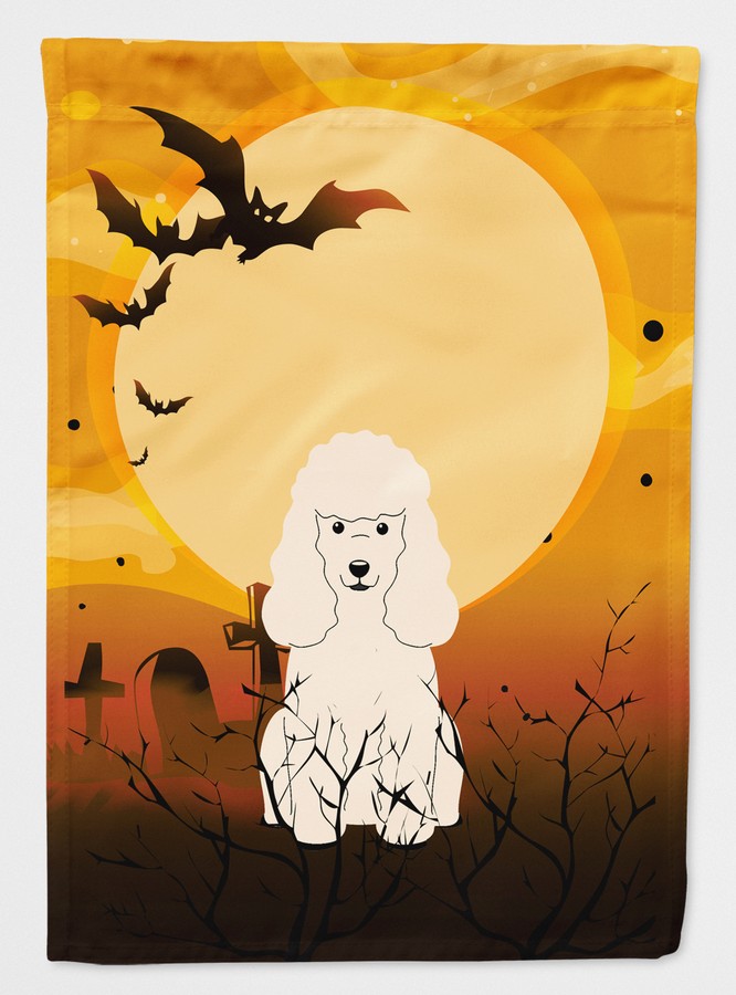 Halloween Poodle White Flag Garden Size