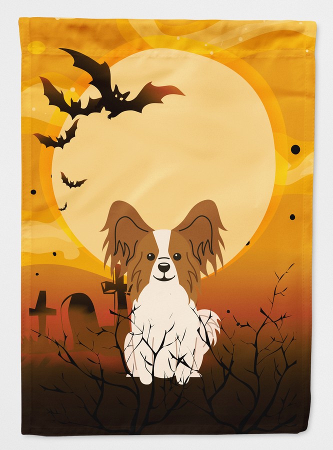 Halloween Papillon Red & White Flag Garden Size