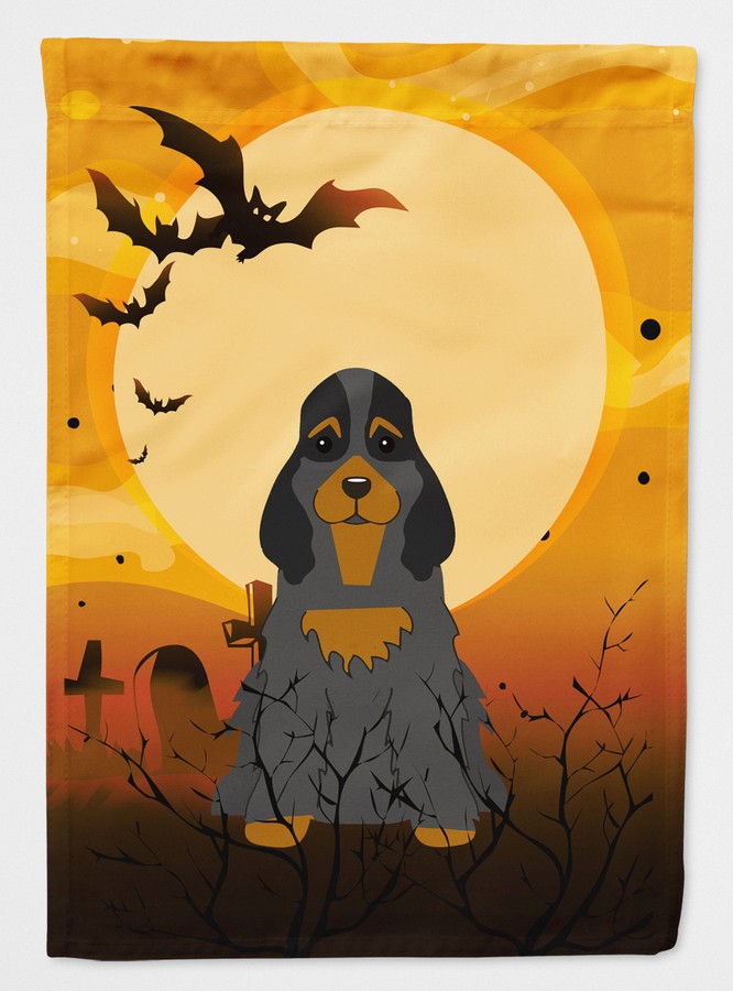 BB4359GF Halloween Cocker Spaniel Black & Tan Flag Garden Size
