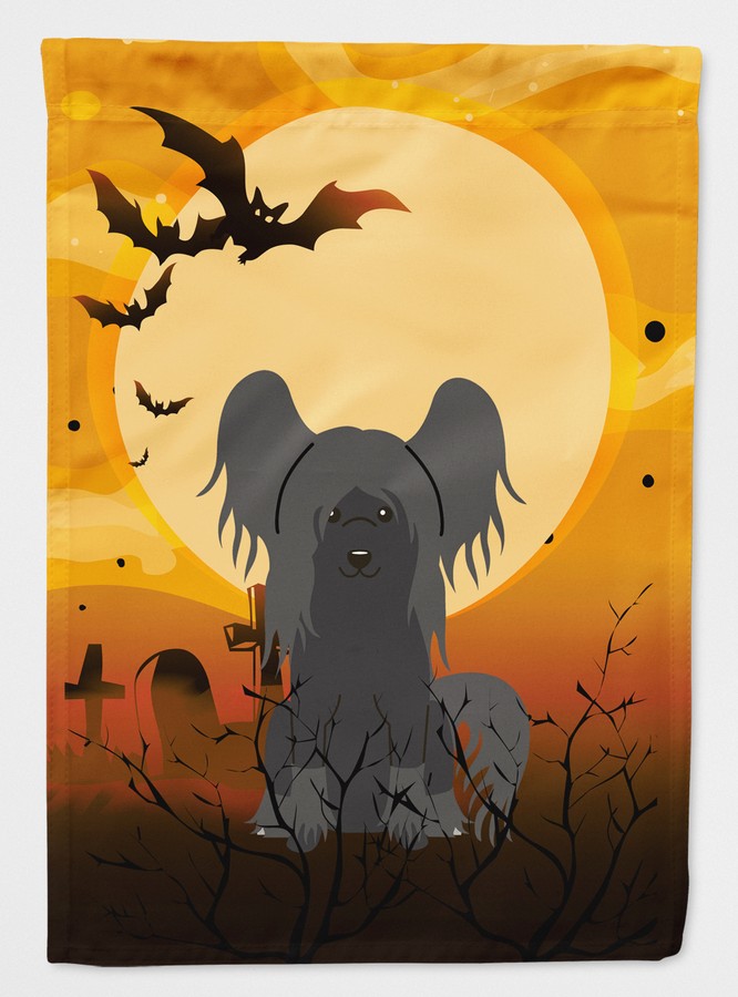 Halloween Chinese Crested Black Flag Garden Size