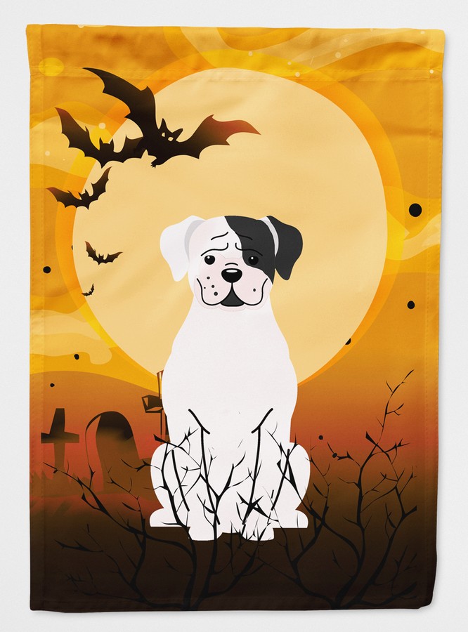 Halloween White Boxer Cooper Flag Garden Size
