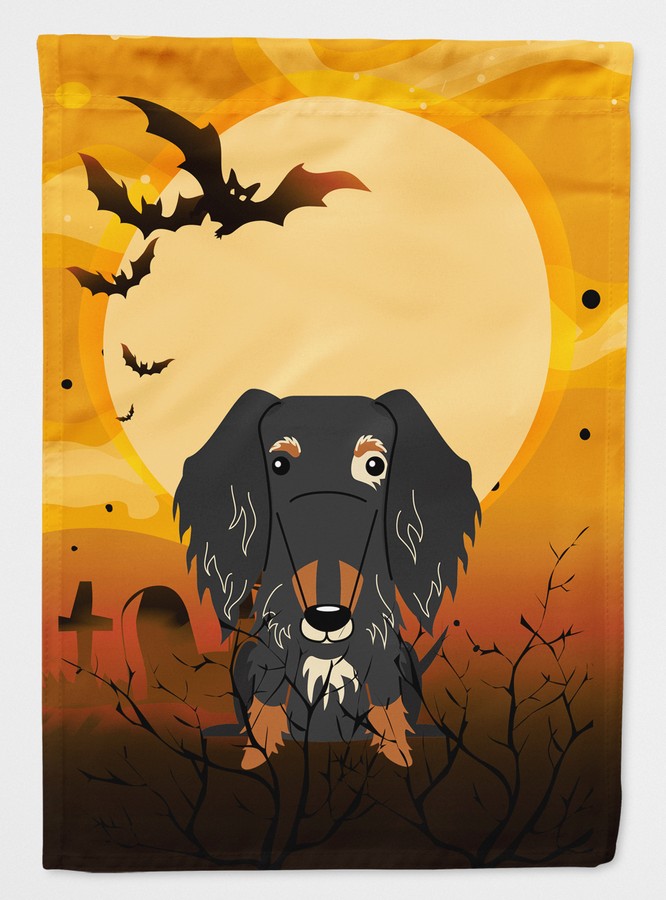 Halloween Wire Haired Dachshund Dapple Flag Garden Size