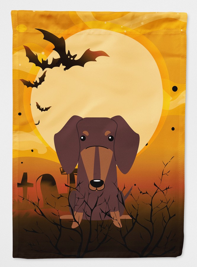 Halloween Dachshund Chocolate Flag Garden Size