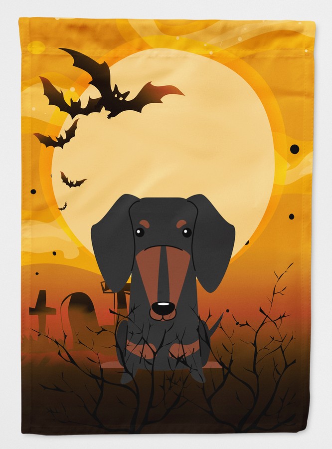 Halloween Dachshund Black & Tan Flag Garden Size