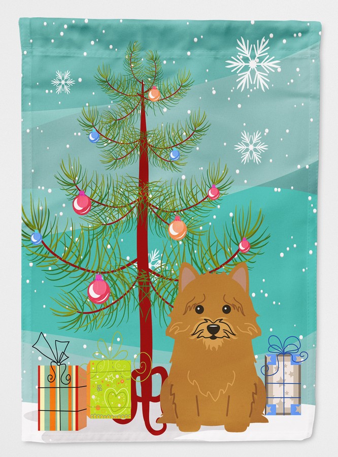 Merry Christmas Tree Norwich Terrier Flag Canvas House Size