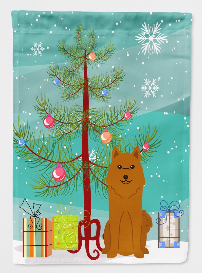 Merry Christmas Tree Karelian Bear Dog Flag Canvas House Size